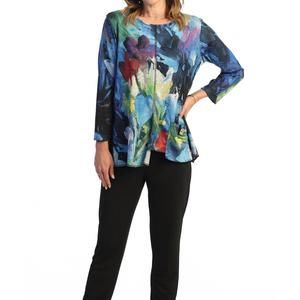 NEW JESS & JANE morning glory french brushed knit top in multi